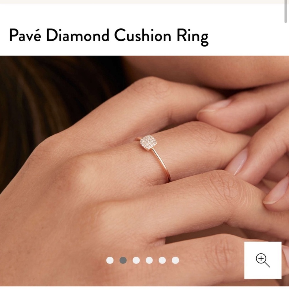 Mejuri pave diamond cushion ring